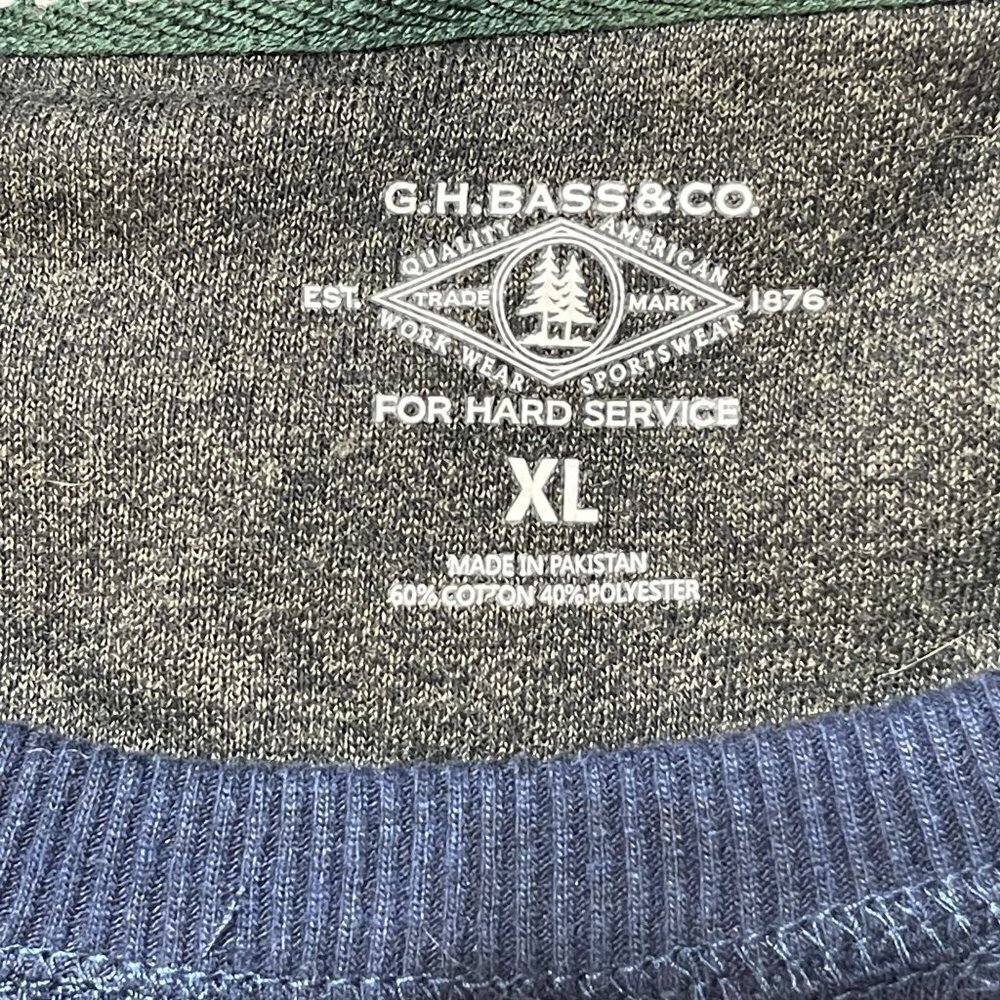 G.H.Bass & Co. Men's Long Sleeve Sweatshirt Pullover Navy Blue Size XL - Picture 3 of 5